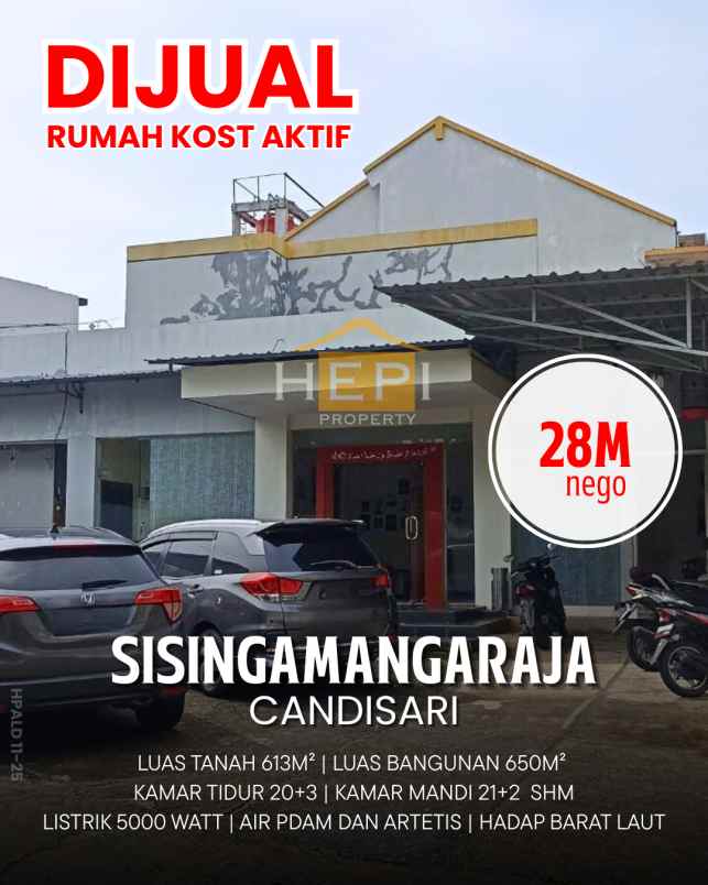 dijual kost sisingamangaraja