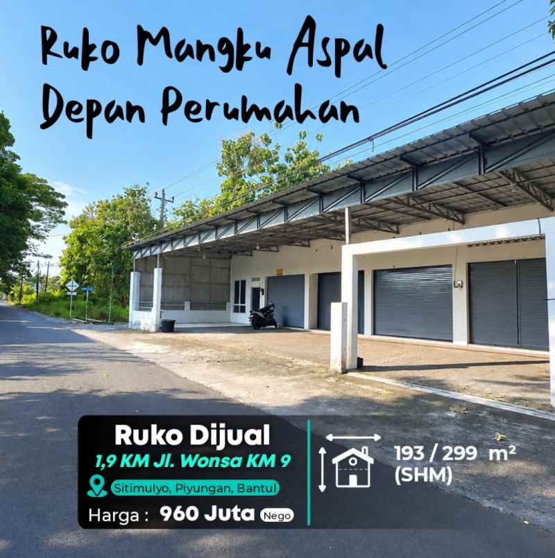 dijual ruko gudang kantor jl wonosari km 9