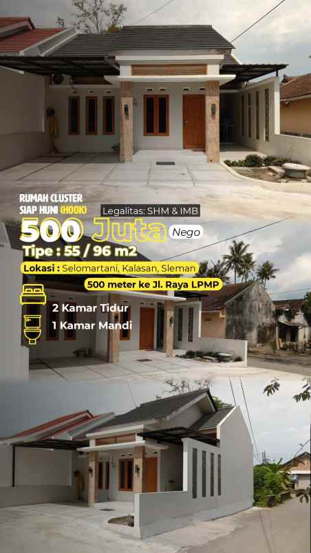 dijual rumah 500 meter jl lpmp