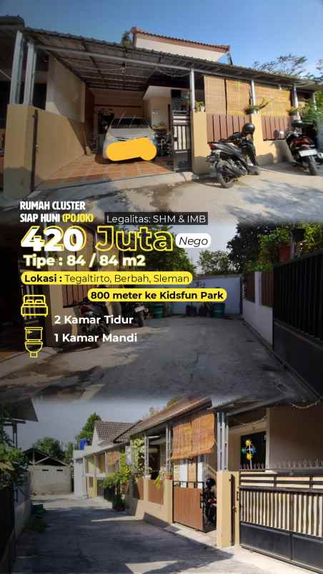 dijual rumah 800 meter ke kidsfun park