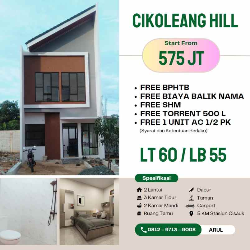 dijual rumah cikoleang hill perbatasan