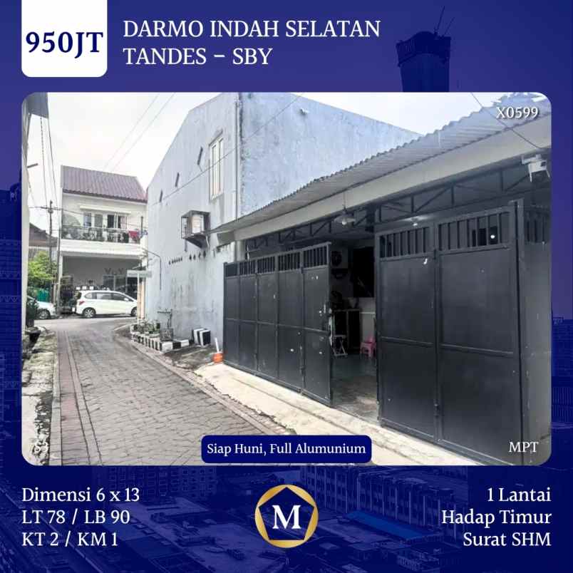 dijual rumah darmo indah selatan