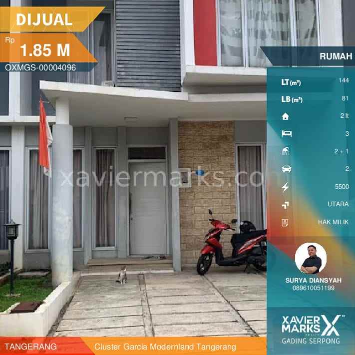 dijual rumah di modernland tangerang