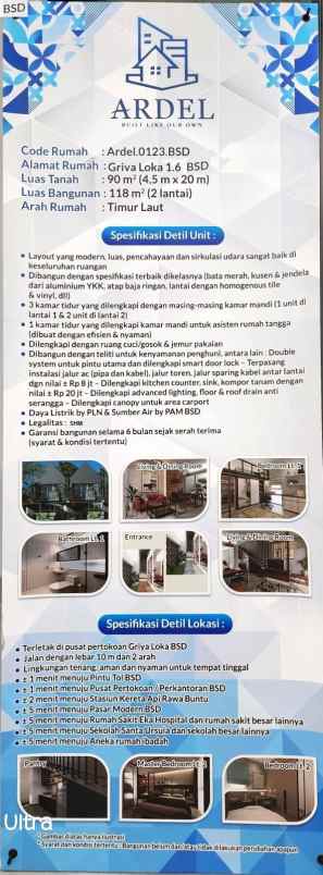 dijual rumah griya loka sektor 1 6 bsd