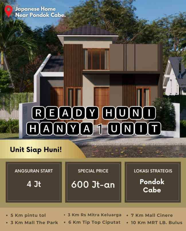 dijual rumah jalan raya parakan pondok