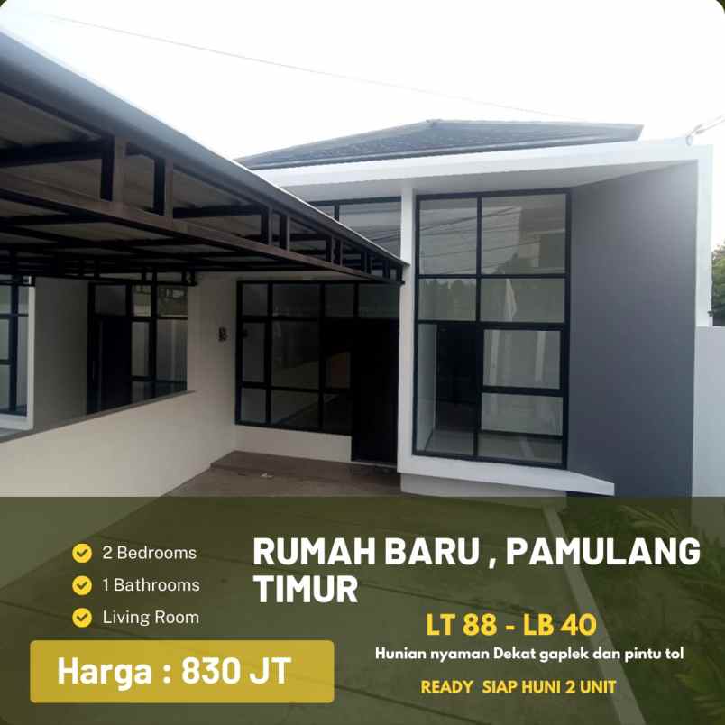 dijual rumah jalan raya pinang gaplek