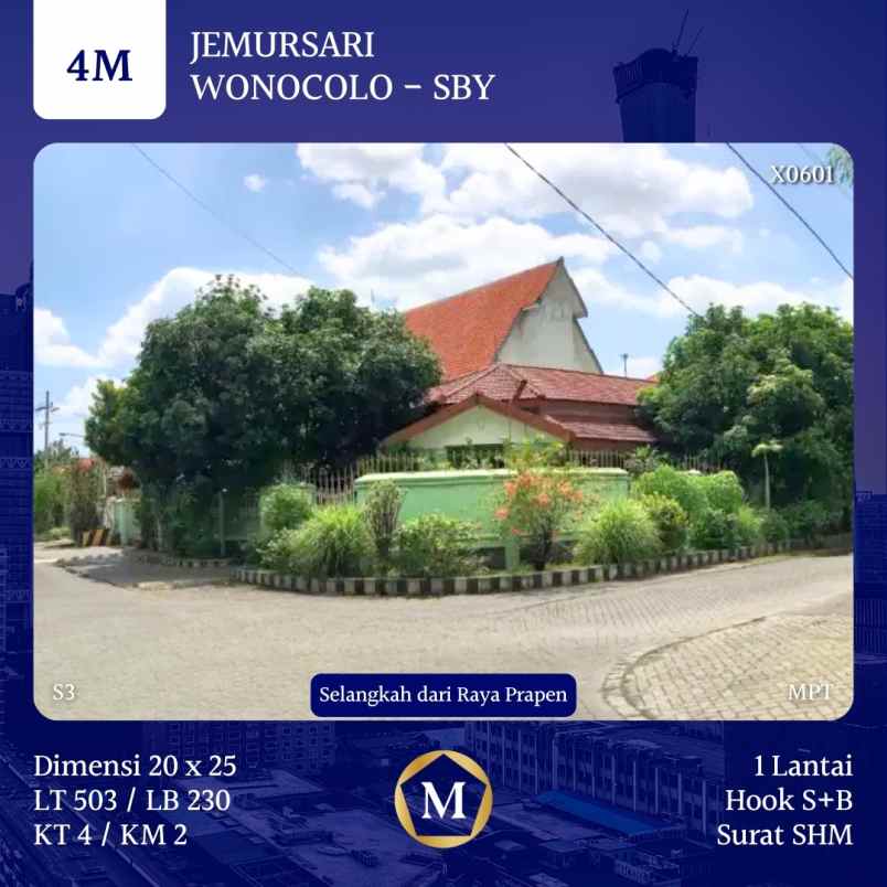 dijual rumah jemursari