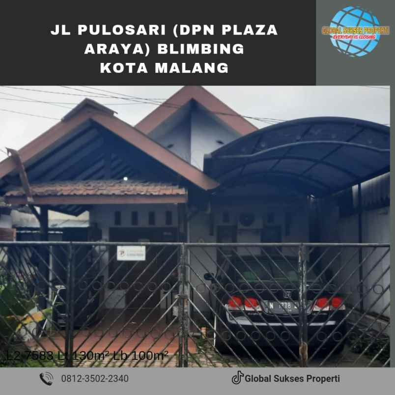 dijual rumah jl pulosari