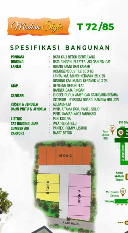 dijual rumah jl siliwangi pondok benda