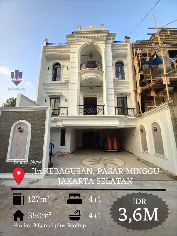 dijual rumah jln kebagusan pasar minggu