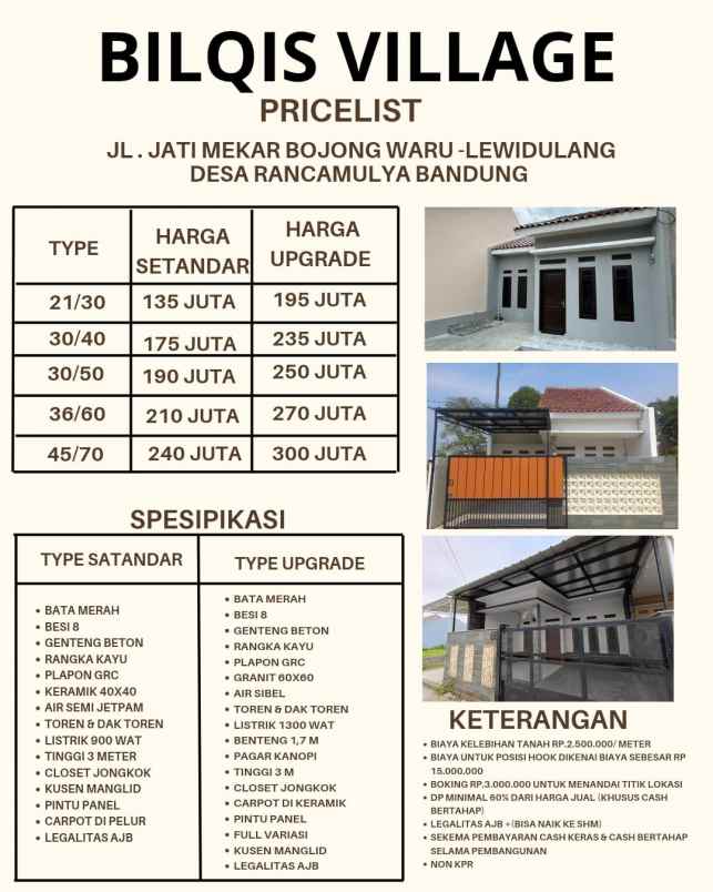 dijual rumah jln leuwidulang rancamulya