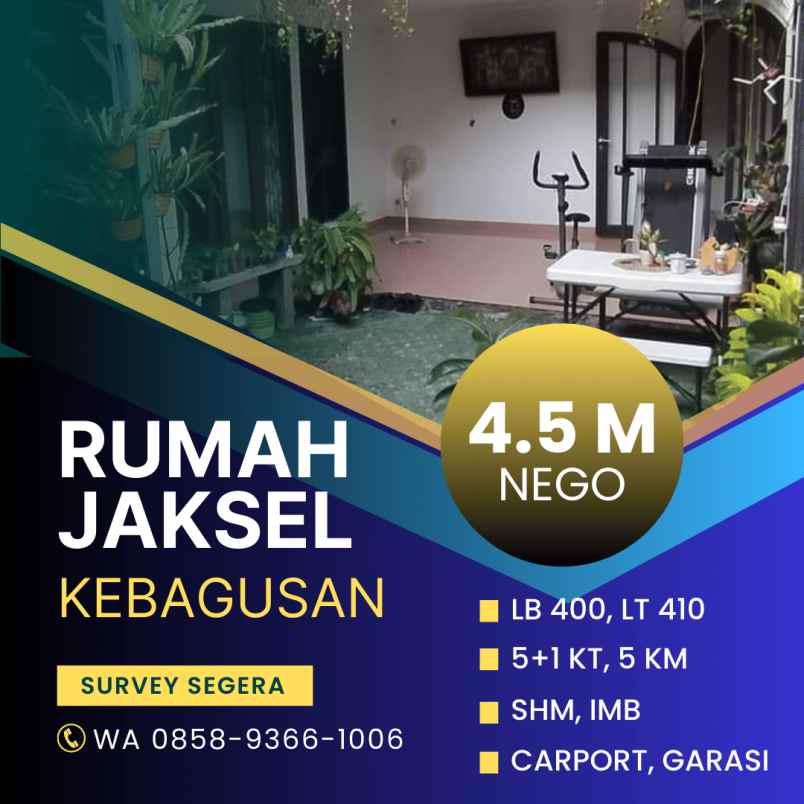 dijual rumah kebagusan 2