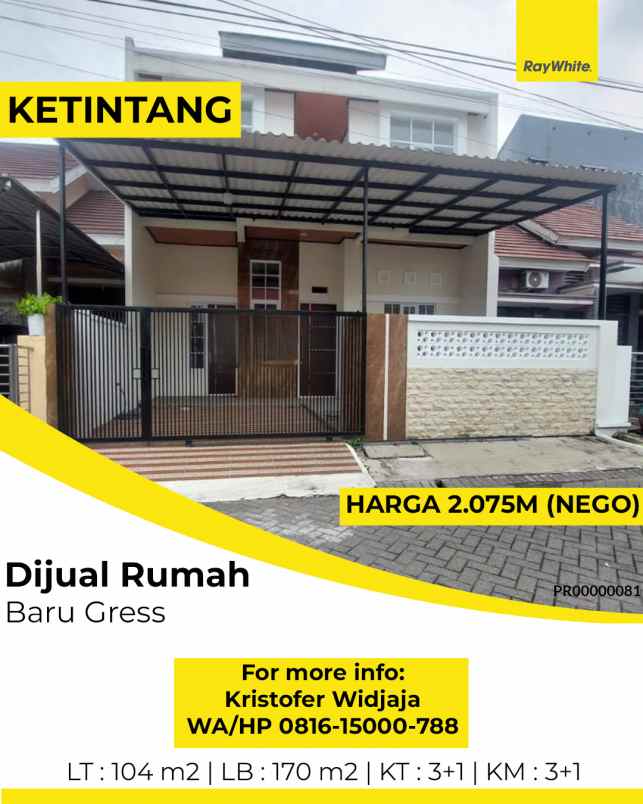 dijual rumah ketintang madya surabaya