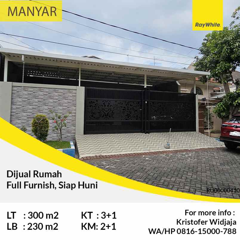 dijual rumah manyar jaya surabaya