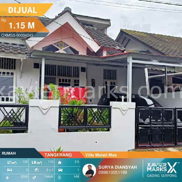 dijual rumah murah di villa melati mas serpong