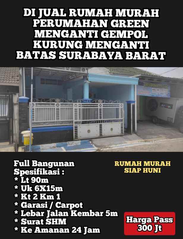 dijual rumah perumahan green menganti