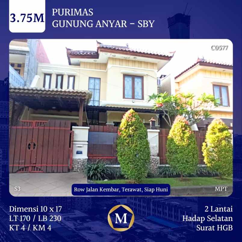 dijual rumah purimas