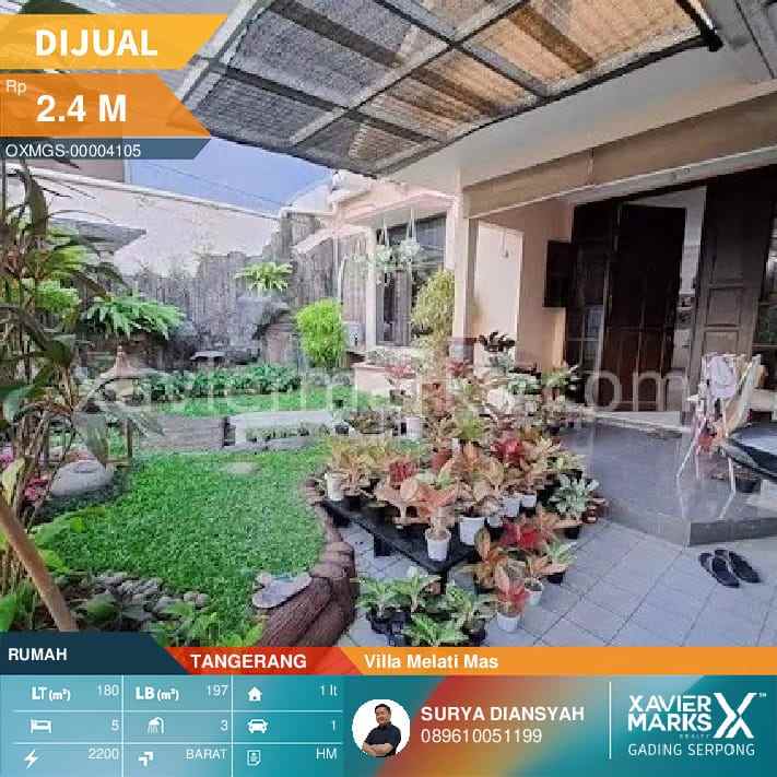 dijual rumah villa melati mas