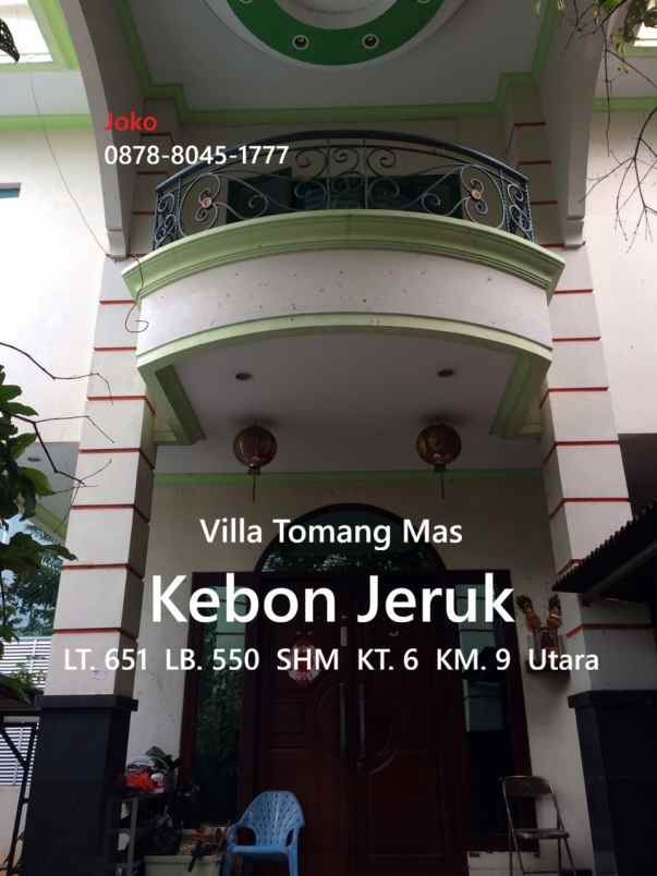 dijual rumah villa tomang mas
