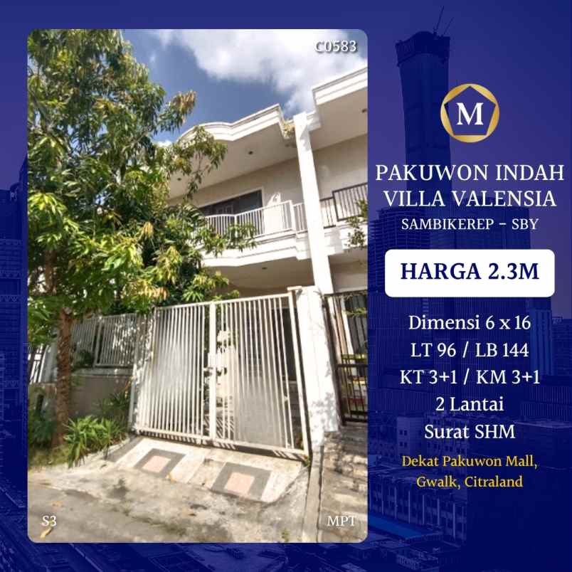 dijual rumah villa valensia