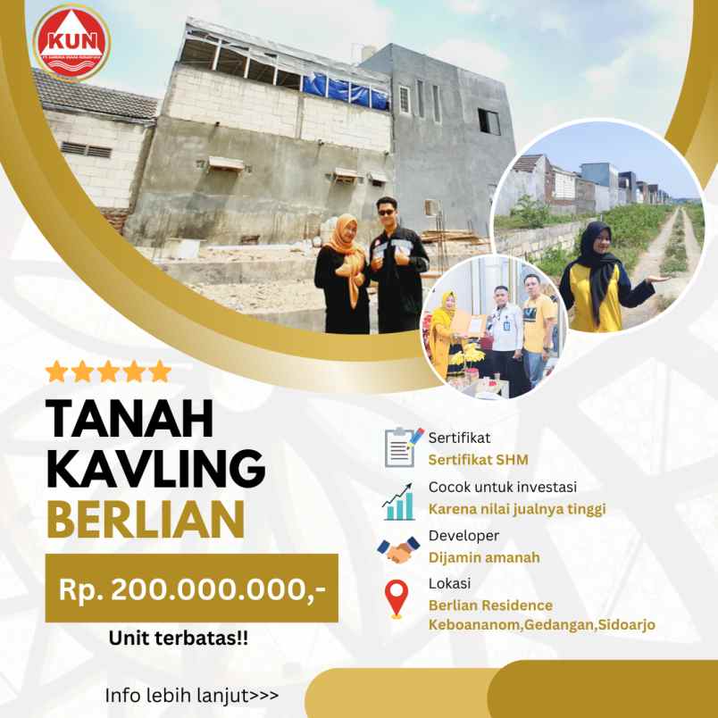 dijual tanah berlian residence