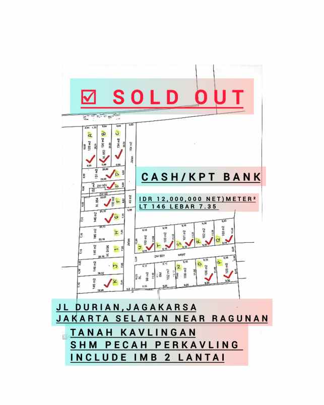 dijual tanah jalan durian jagakarsa