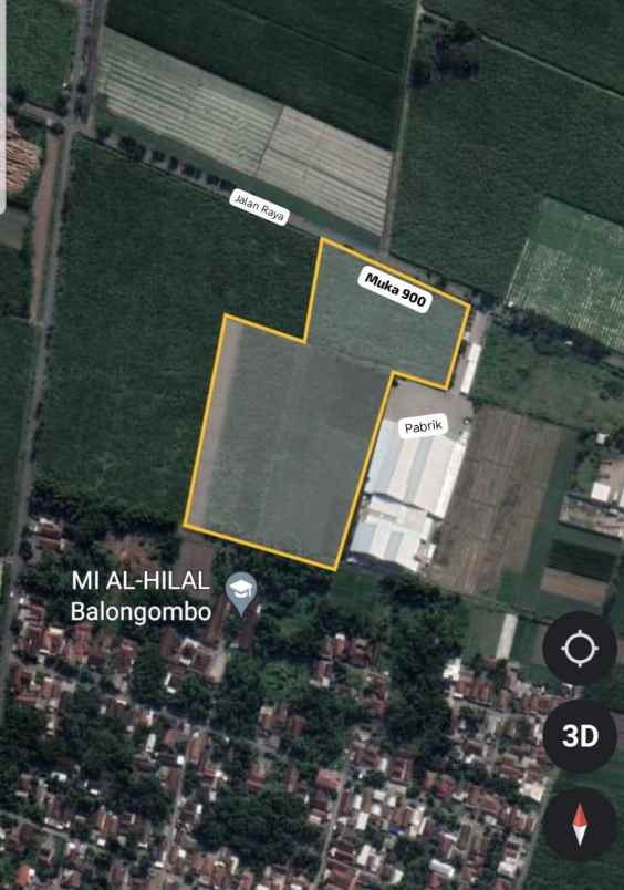 dijual tanah jalan jati pelem diwek