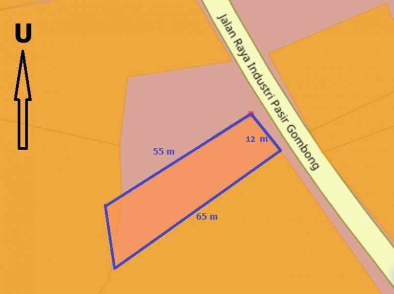 dijual tanah jalan raya industri
