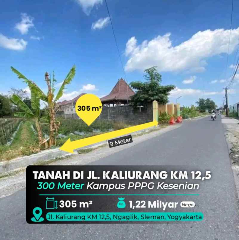 dijual tanah jl kaliurang km 12 5