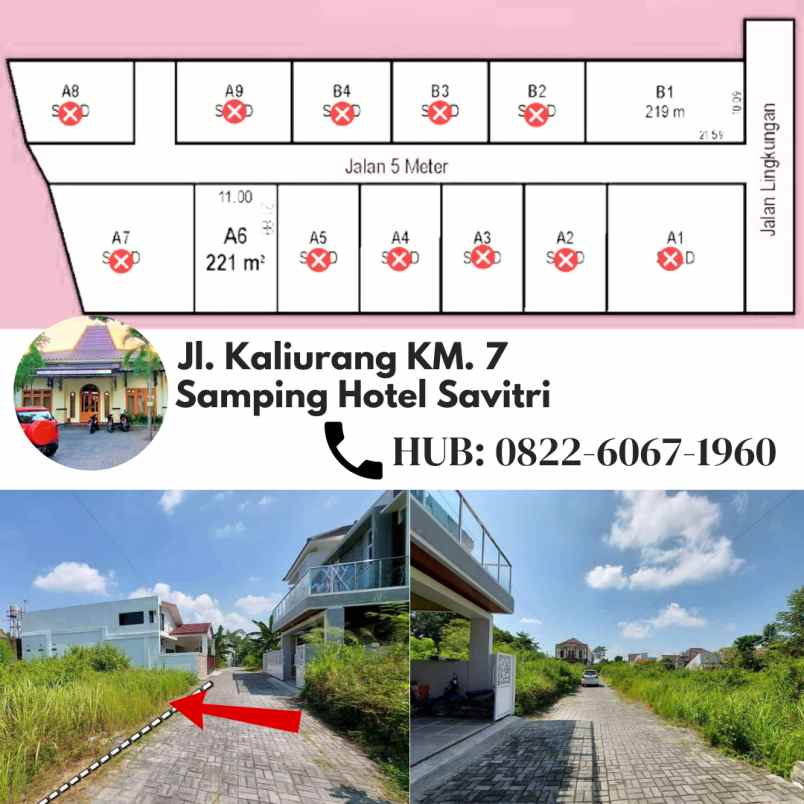 dijual tanah jl kaliurang km 7