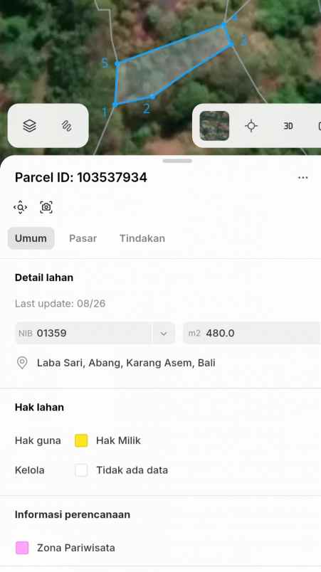 dijual tanah jl kubu labasari