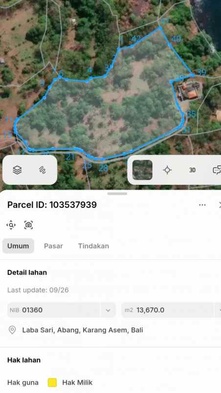 dijual tanah jl kubu labasari