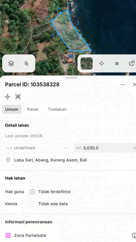 dijual tanah jl kubu labasari