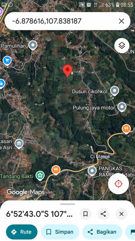 dijual tanah jl raya rancakalong