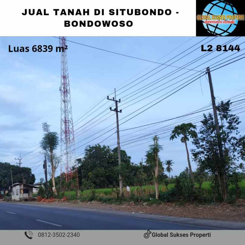 dijual tanah jl raya situbondo