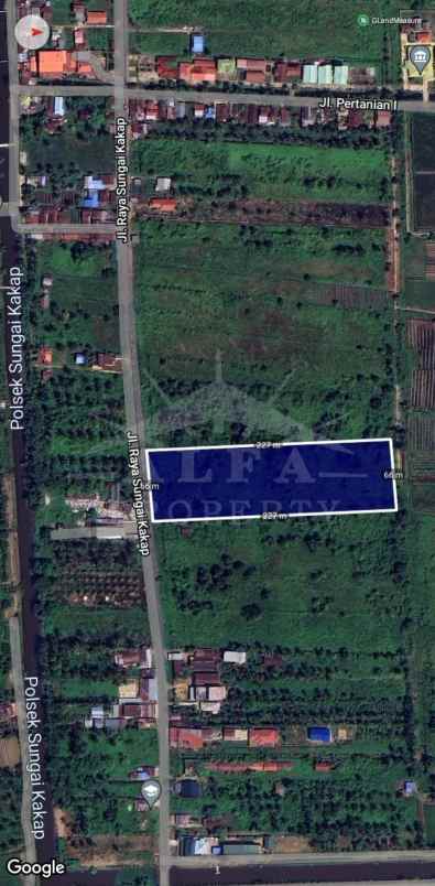 dijual tanah jl sungai kakap pal 13