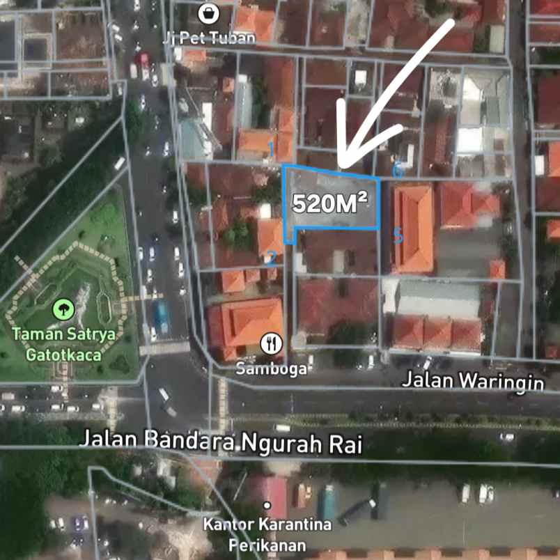 dijual tanah jln airport ngurah rai tuban
