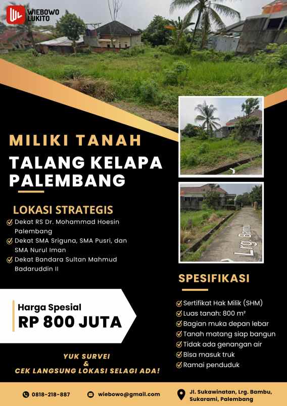 dijual tanah lorong bambu