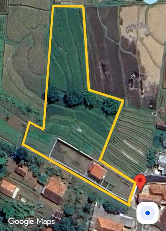 dijual tanah pinggir jalan desa view bagus
