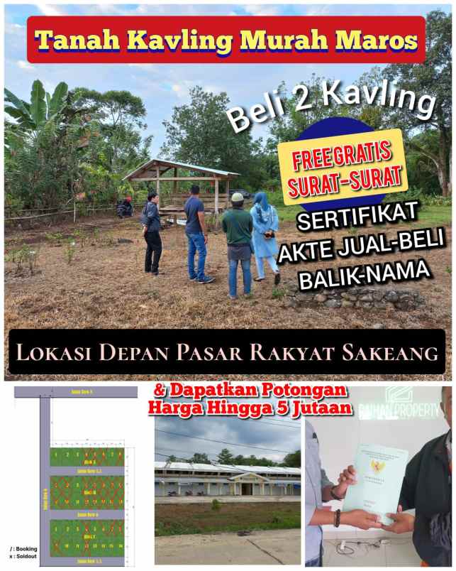 dijual tanah sakeang benteng gajah maros