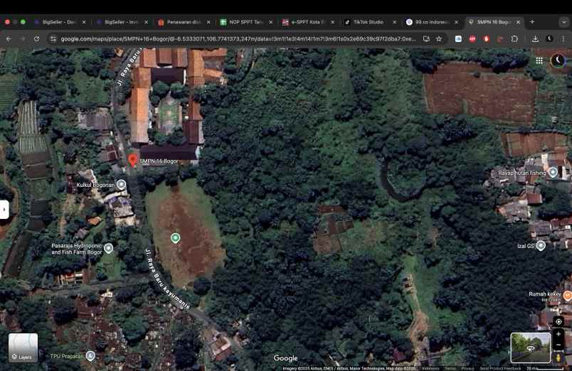 dijual tanah smpn 16 kota bogor