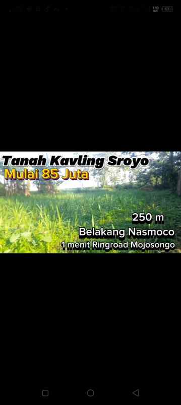 dijual tanah sroyo jaten karanganyar