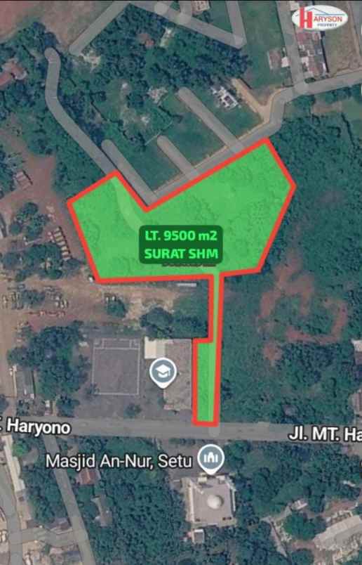 dijual tannah 9500 m2 setu kab bekasi