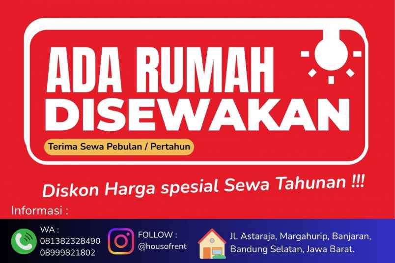 disewakan rumah jl astaraja banjaran