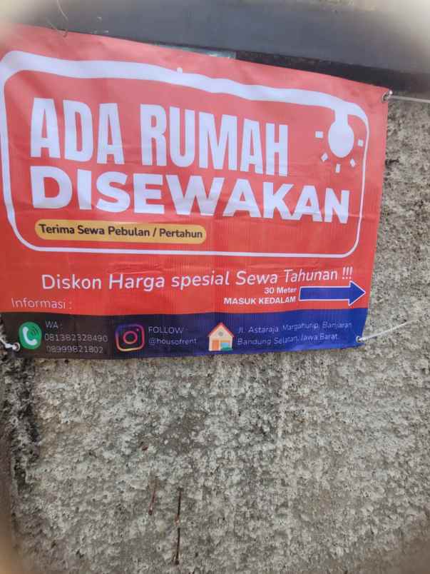 disewakan rumah jl astaraja banjaran