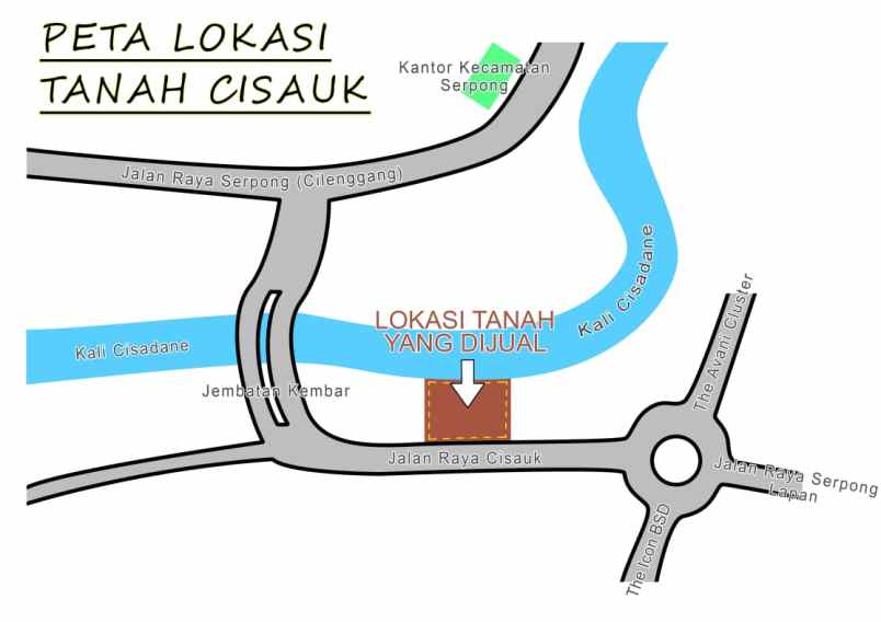 for sale tanah di jln raya cisauk bsd