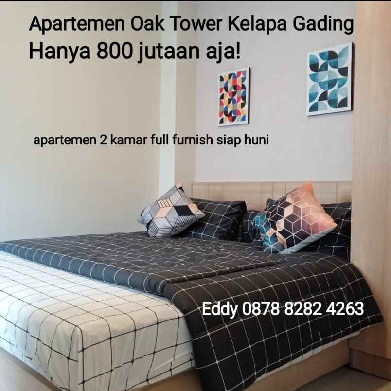 jual apartemen 2 br full furnish siap huni jakarta