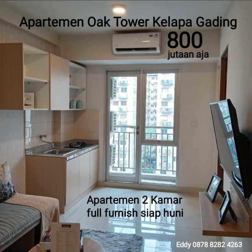 jual apartemen 2 br full furnish siap huni jakarta