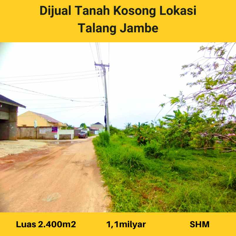 jual tanah kosong luas 2 400m2 untuk perumahan