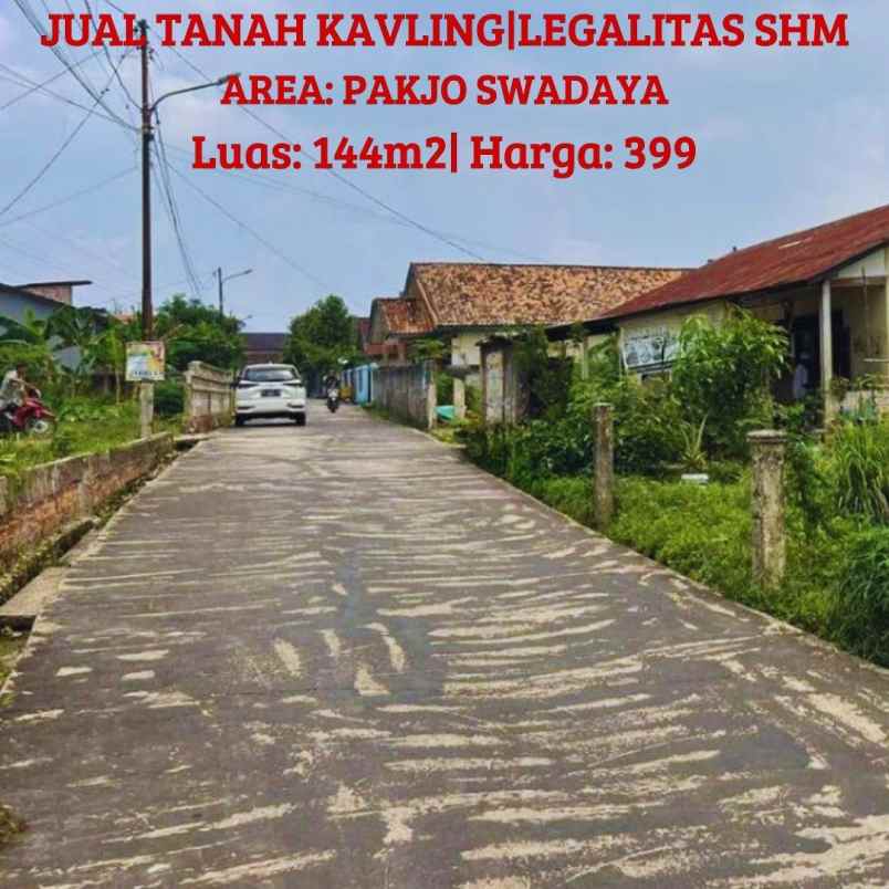 jual tanah murah jalan swadaya pakjo